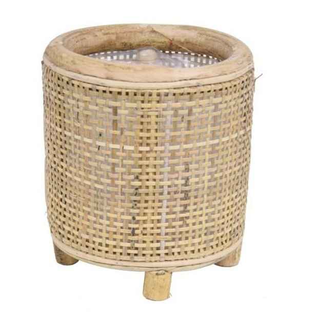 Kulatý bambusový květináč na nožičkách Bamboo - Ø14*16 cm Van der Leeden