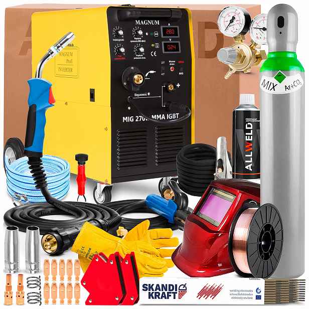Svařovací Stroj Magnum Mig 270W 400V 280A Mma Tig DC, Svařování Oceli A Hliníku