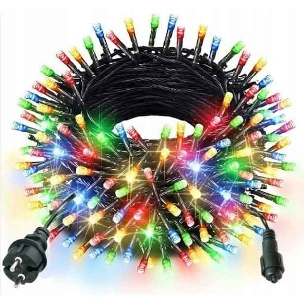 Vánoční Osvětlení Na Stromeček 300LED Vícebarevné Studený Flash Flesz Venkovní/vnitřní IP44 22M