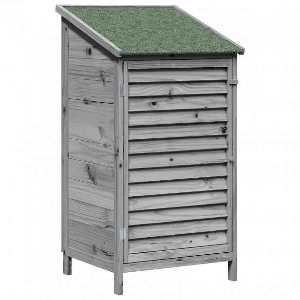 vidaXL Zahradní shed Šedá 59 x 56 x 113,5 cm Masivní jedlové dřevo