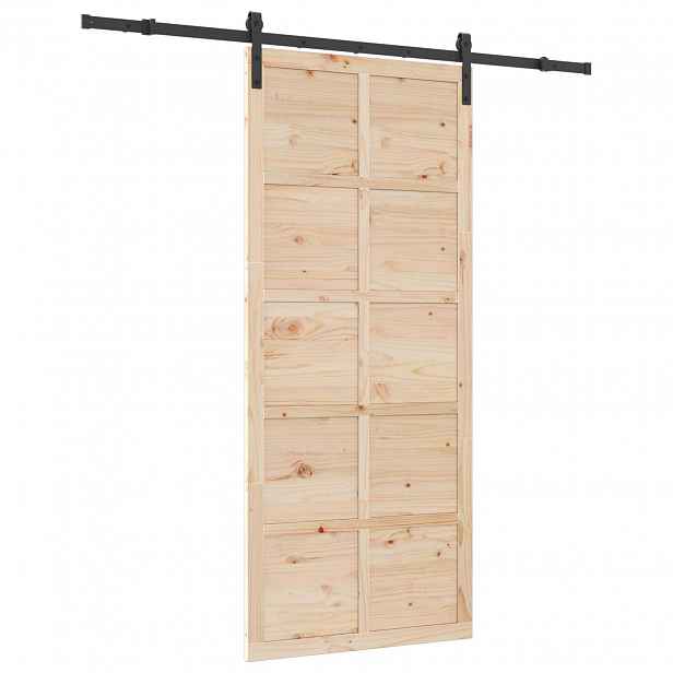vidaXL Posuvné dveře Přírodní 80 x 208 cm Masivní borovicové dřevo