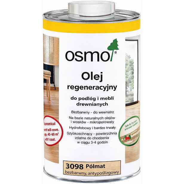 Osmo 3098 Polomat 1L protiskluzový regenerační olej na voskované dřevo