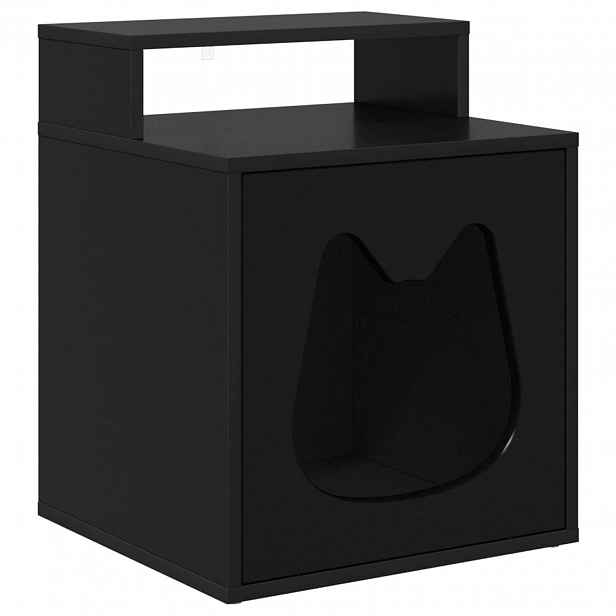 vidaXL Kočičí dům Černá 42,5 x 40 x 53,5 cm Kompozitní dřevo