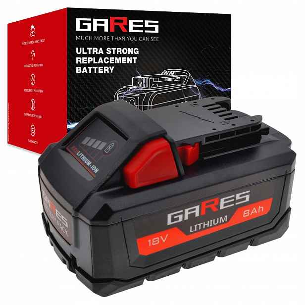 Akumulátor Gares pro Milwaukee M18 B5 HB5 B6 HB8 HB12 18V 8.0Ah