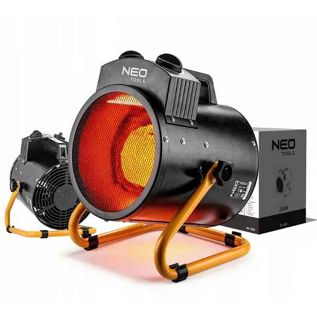 Neo Tools Elektrický Ohřívač 3KW Průmyslová Regulace IPX4 90-068