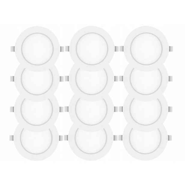 12x Lampa Objímka Zapuštěný panel Slim Led 6W 230V Barva Studená 6500K