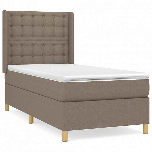 vidaXL Box spring postel s matrací taupe 90x190 cm textil