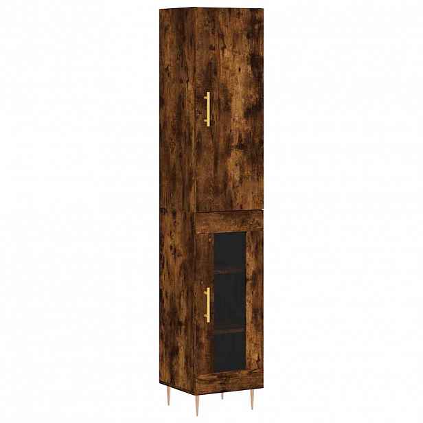 vidaXL Skříň highboard kouřový dub 34,5 x 34 x 180 cm kompozitní dřevo