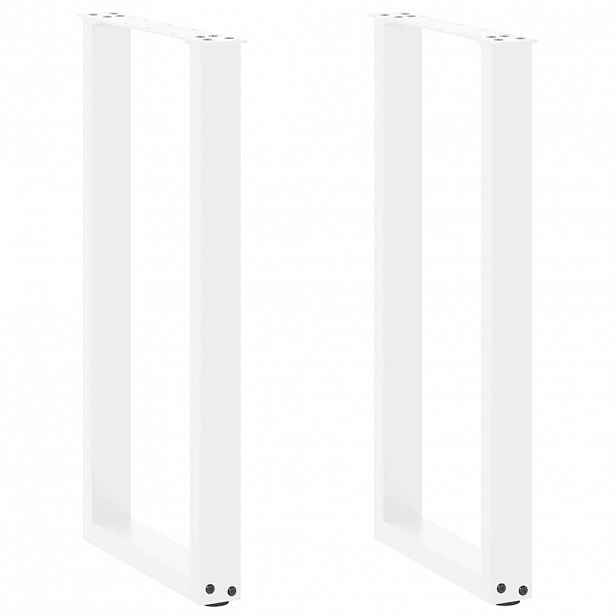 vidaXL Nohy konzolového stolku ve tvaru U, 2 ks, bílé, 38 x (72-73) cm, ocel