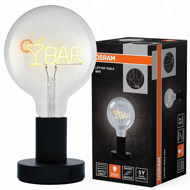 Dekorativní stolní lampa 1.2W 100lm 3000K E27 Černá Vintage 1906 Osram
