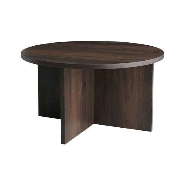 Hnědý kulatý konferenční stolek z MDF ø 85 cm Poppy – Ellos Home