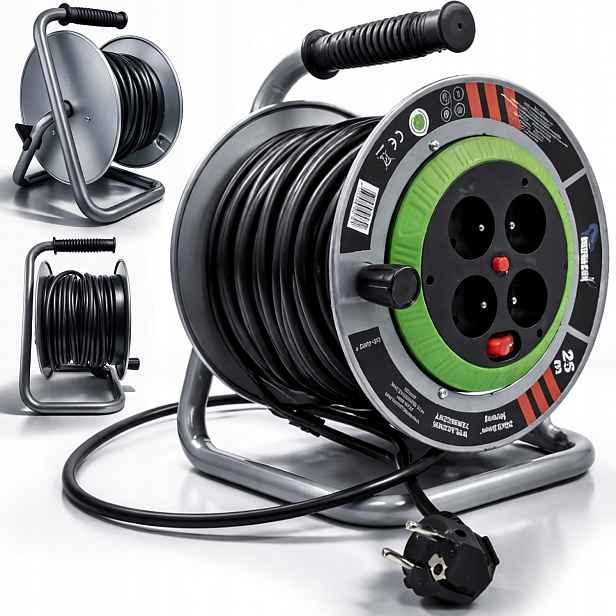 Prodlužovací kabel na bubnu 25 m 3×2,5 mm² se 4 zásuvkami Ondragon