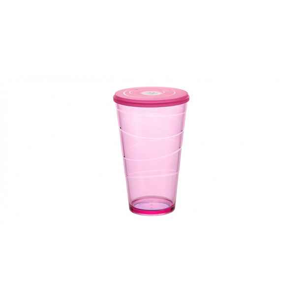 TESCOMA pohár s víčkem myDRINK 600 ml, růžová