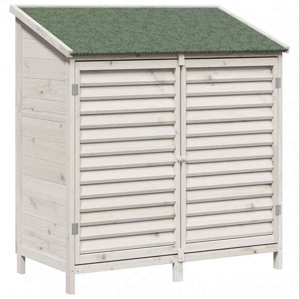 vidaXL Zahradní shed Bílá 106 x 56 x 113,5 cm Masivní jedlové dřevo