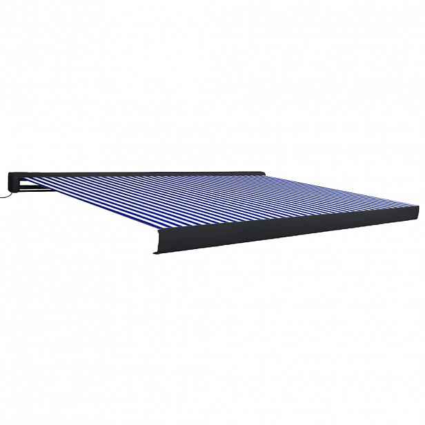 vidaXL Kazetová markýza s motorem 400x300 cm modrá a bílá
