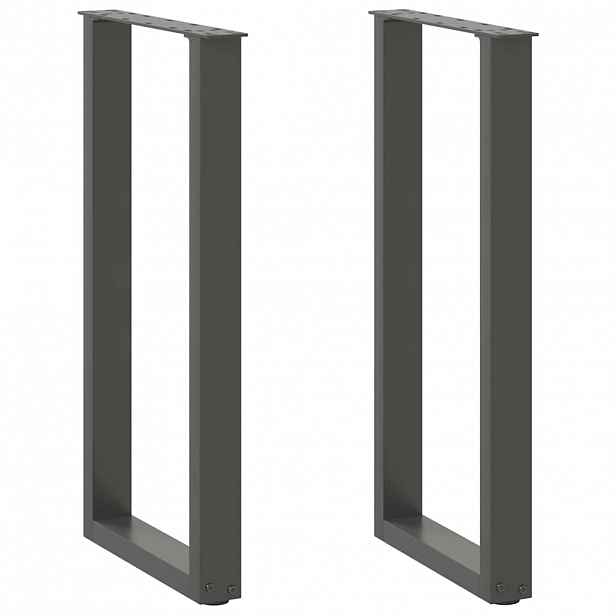 vidaXL Nohy konzolového stolku ve tvaru U 2 ks antracitové 38 x (72-73) cm ocelové