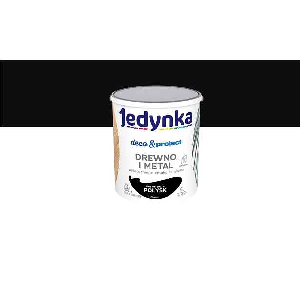 Jedynka Rychleschnoucí akrylová smaltovaná barva Deco&Protect lesklá černá 5L