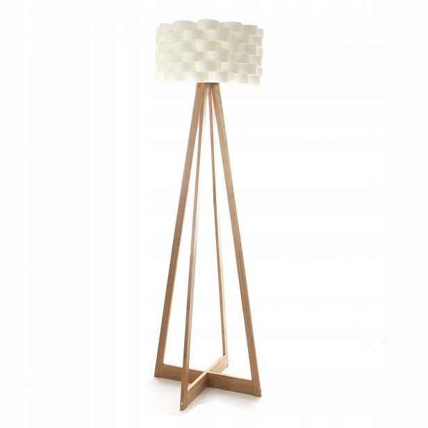 Bambusová Podlahová Lampa, Barva Bílá, Výška 150 CM