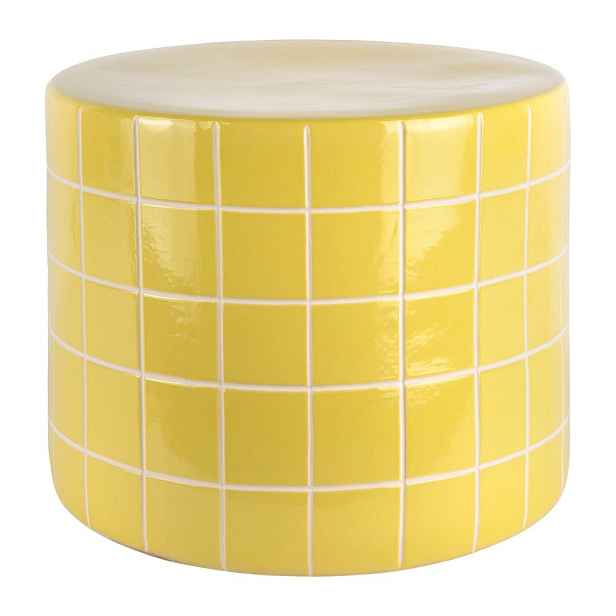 Keramický kulatý odkládací stolek ø 42 cm Retro Tiles – Leitmotiv