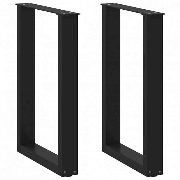 vidaXL Nohy k jídelnímu stolu ve tvaru U, 2 ks, černé, 50 x (72-73) cm, ocel