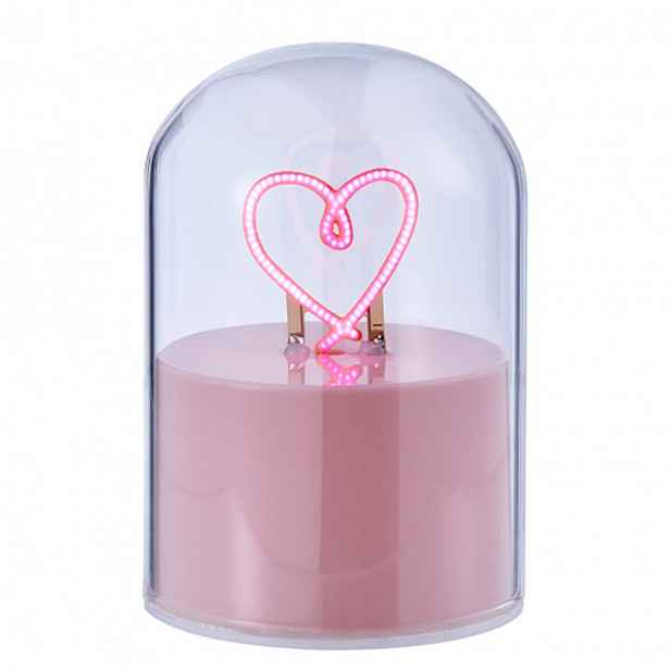 Butlers GLOW BALL Neonové světlo srdce 10 cm - růžová