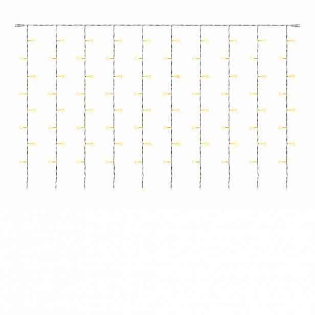 Hobby Line LED světelný závěs do okna, 200 × 100 cm, teple bílá, 100 diod, čirý kabel, IP20 do interiéru, prodlužovací