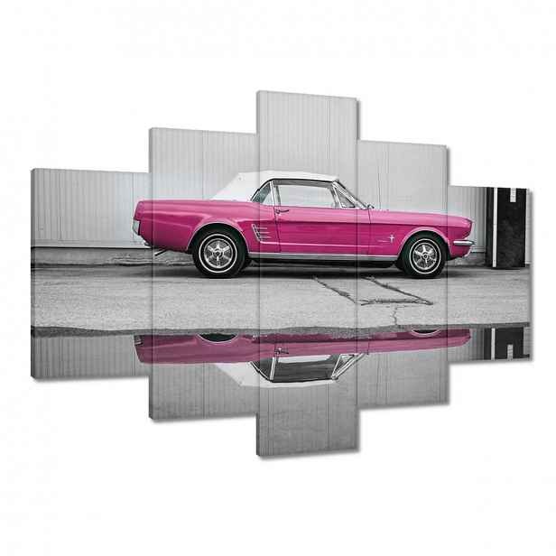 Obrazy 150x105 Růžový Ford Mustang Usa