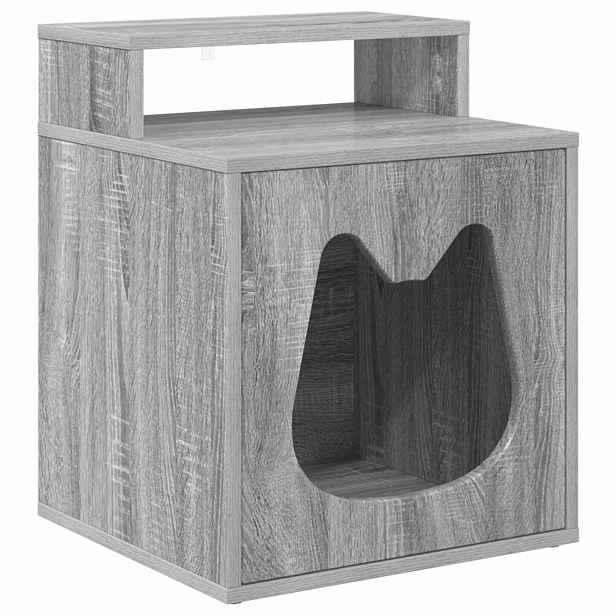 vidaXL Kočičí dům Šedý Sonoma 42,5 x 40 x 53,5 cm Kompozitní dřevo