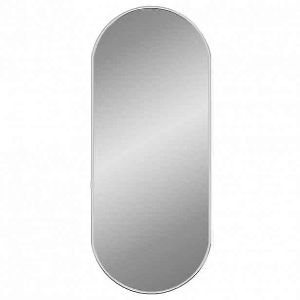 vidaXL Nástěnné zrcadlo stříbrné 60x25 cm oválné
