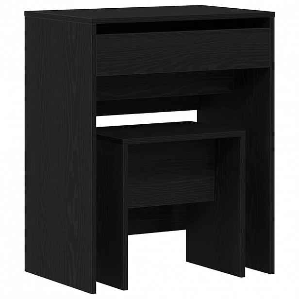 vidaXL Zrcadlový stolík 2 ks Černý dub 60 x 40 x 75 cm