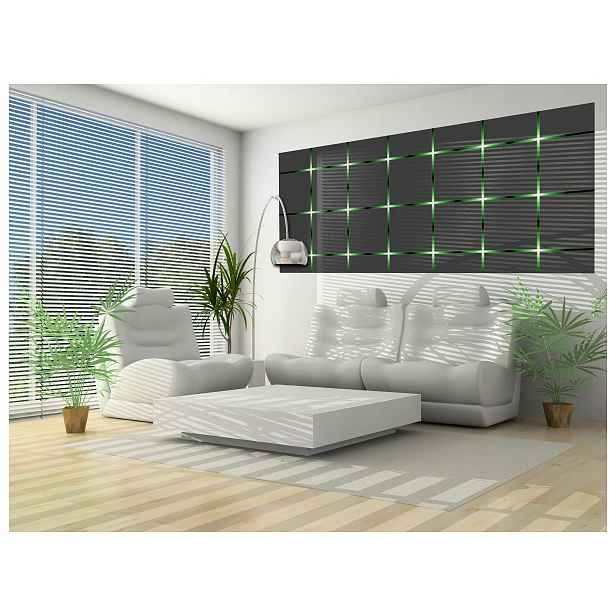 Vliesová fototapeta Geometrická síť tmavě šedá 250x104 lepidlo