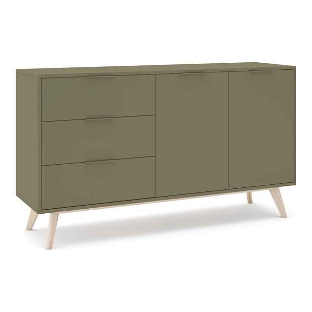 Zelená matná komoda 140x81x40 cm Campus – Marckeric