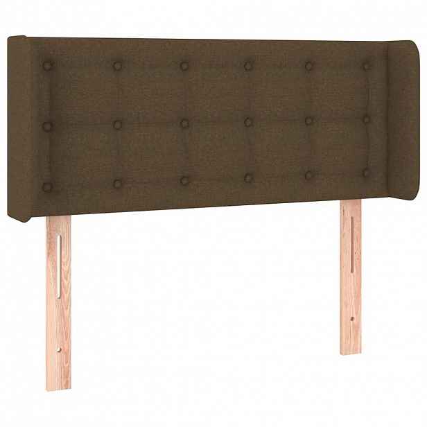 vidaXL Čelo postele typu ušák tmavě hnědé 83 x 16 x 78/88 cm textil