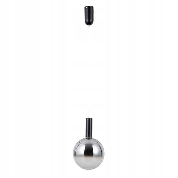 Italux Závěsná lampa Černá Matná Led 5W Ø20cm Strela Skleněná koule