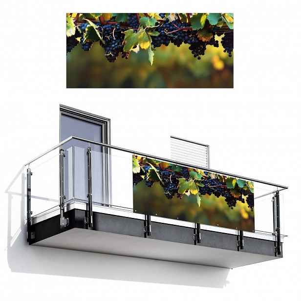 MuchoWow BALKONOVÁ ZÁSTĚNA Hrozny - Víno - Příroda - Zelená 200x90 cm