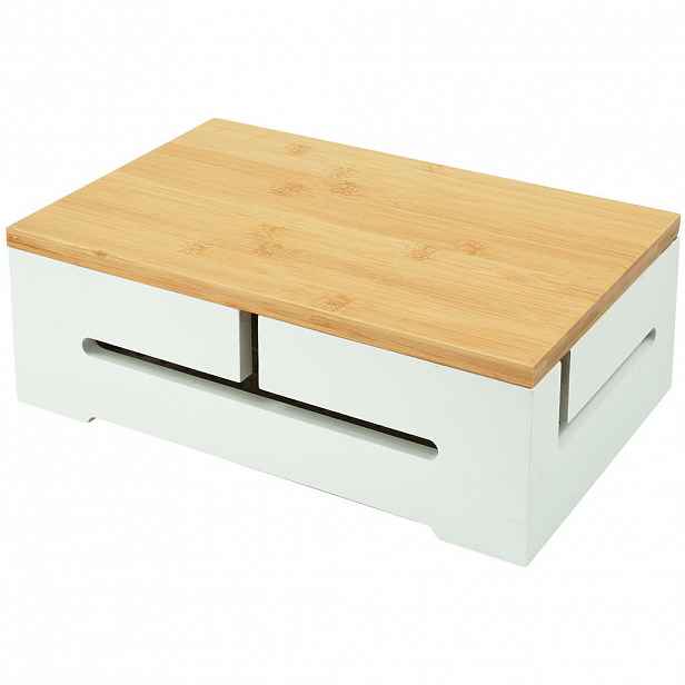 Relaxdays ORGANIZÉR bílý bambus magnetické víko