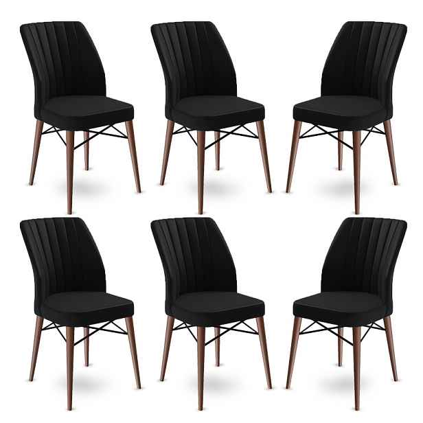Sada židlí (6 kusů) Flex - Black, Brown