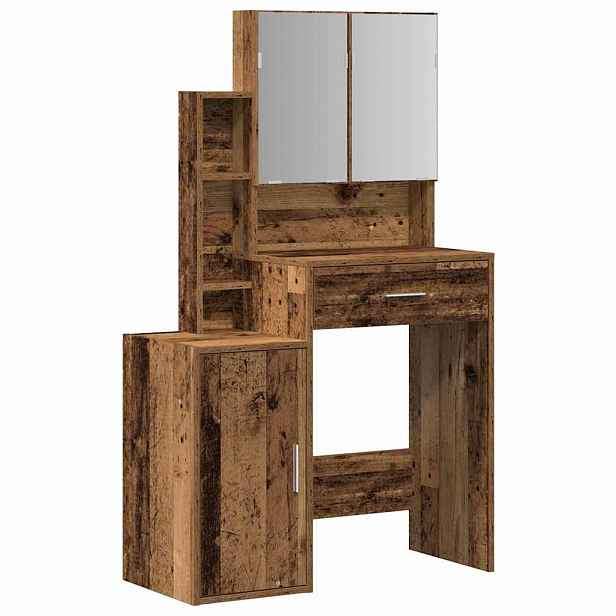 vidaXL Kosmetický stůl Staré dřevo 80 x 35 x 132 cm Kompozitní dřevo