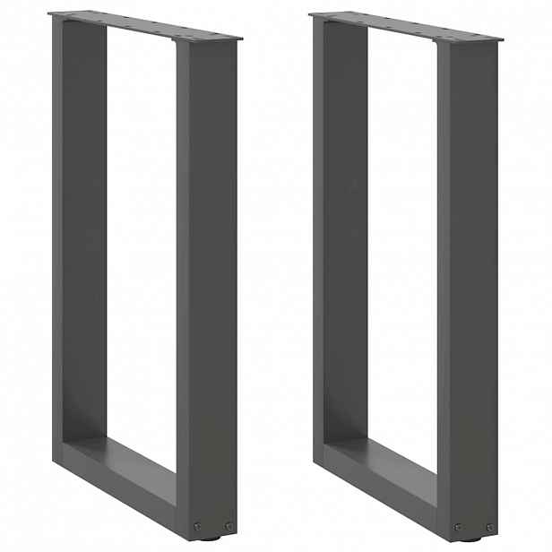 vidaXL Nohy k jídelnímu stolu ve tvaru U 2 ks antracitové 50 x (72-73) cm ocelové