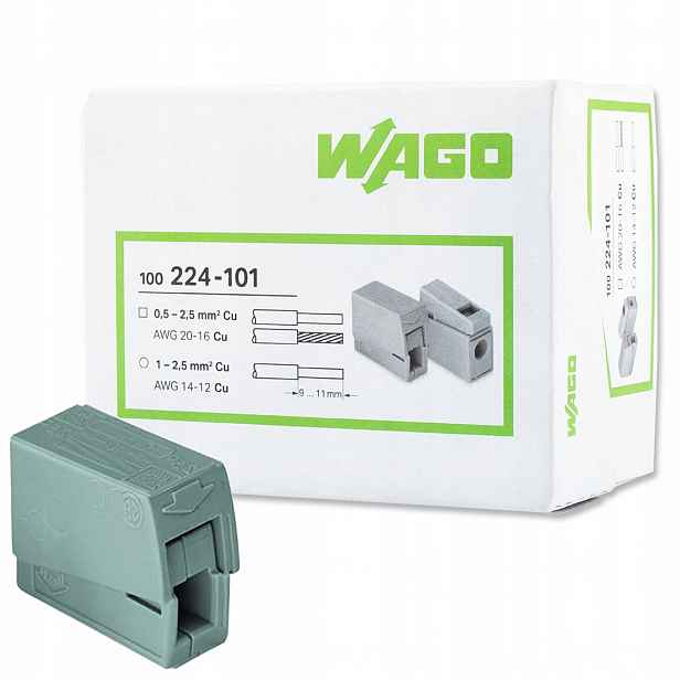 100x Rychlospojka Wago 224-101 Světlo