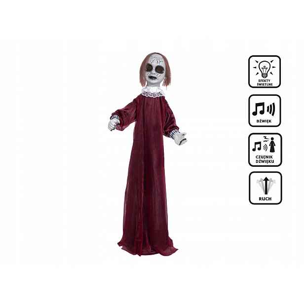 Dekorace Zlověstná panenka 90 cm Halloween