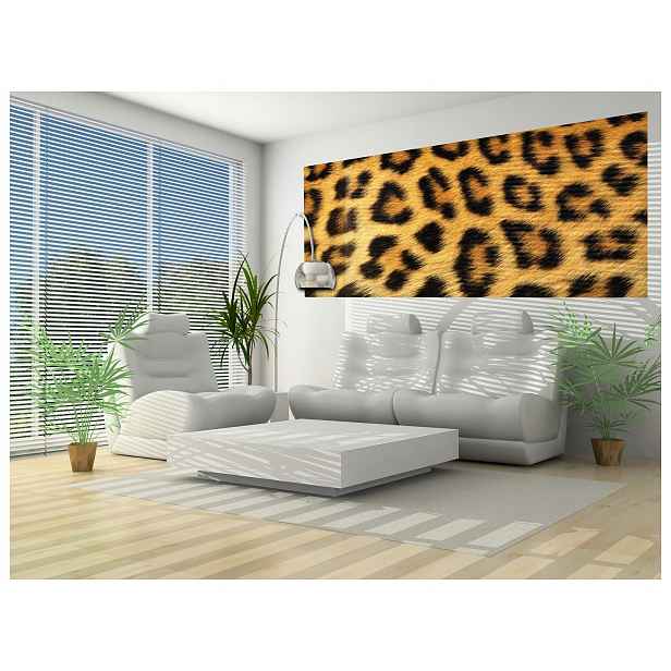 Fototapeta flizelina Leopardi styl v odstínech béžové a hnědé 250x104 lepidlo
