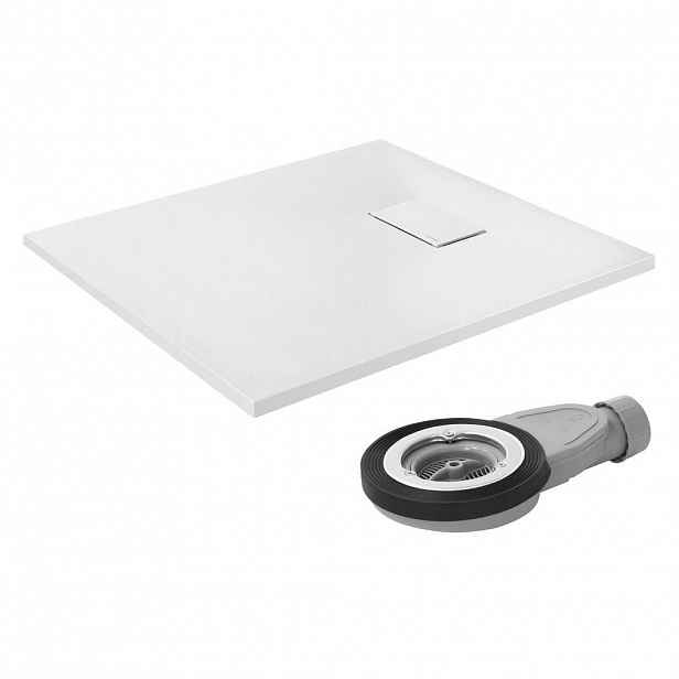 LuxeBath SPRCHOVÁ VANICKÁ VANA 90x80 cm bílá s odtokovou sadou z SMC