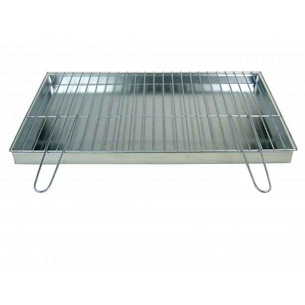 Rošt 70x40 cm průměr 4 mm popelník – skládací rukojeti
