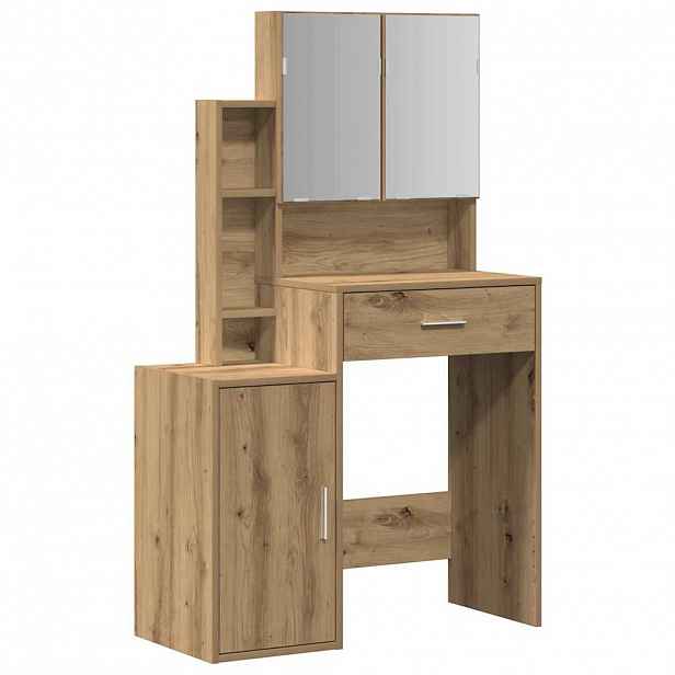 vidaXL Kosmetický stůl Artisanový dub 80 x 35 x 132 cm
