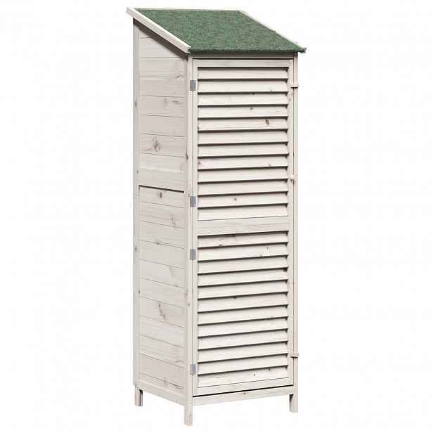 vidaXL Zahradní shed Bílá 59 x 56 x 176 cm Masivní jedlové dřevo