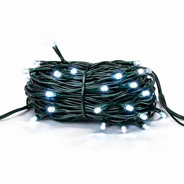 Hobby Line LED světelný řetěz, venkovní, 4 m, ledově bílá, 32 diod, tmavě zelený kabel, IP44, prodlužovací