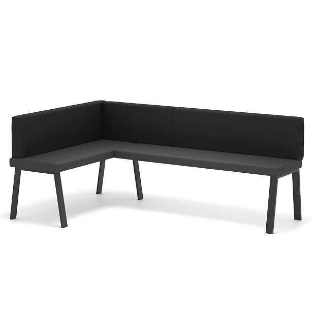 Idohome ROHOVÁ LAVICE MONO Y levá ekokůže hladká, 128/168 cm, černá