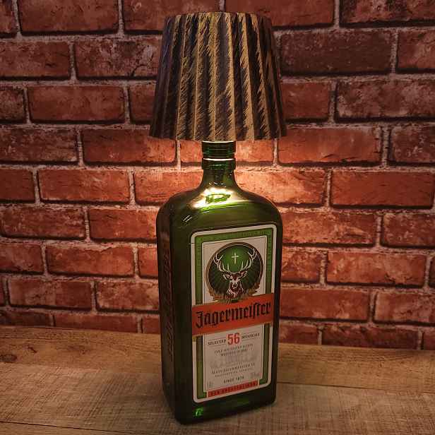 Jagermeister Lampa velká lampa S Kloszem 3 Režimy Dotyk Zlatá Patina Hnědá 1L