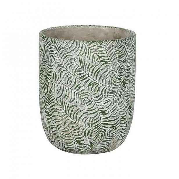 Obal kulatý ROTTERDAM dekor list keramika zelená 14cm